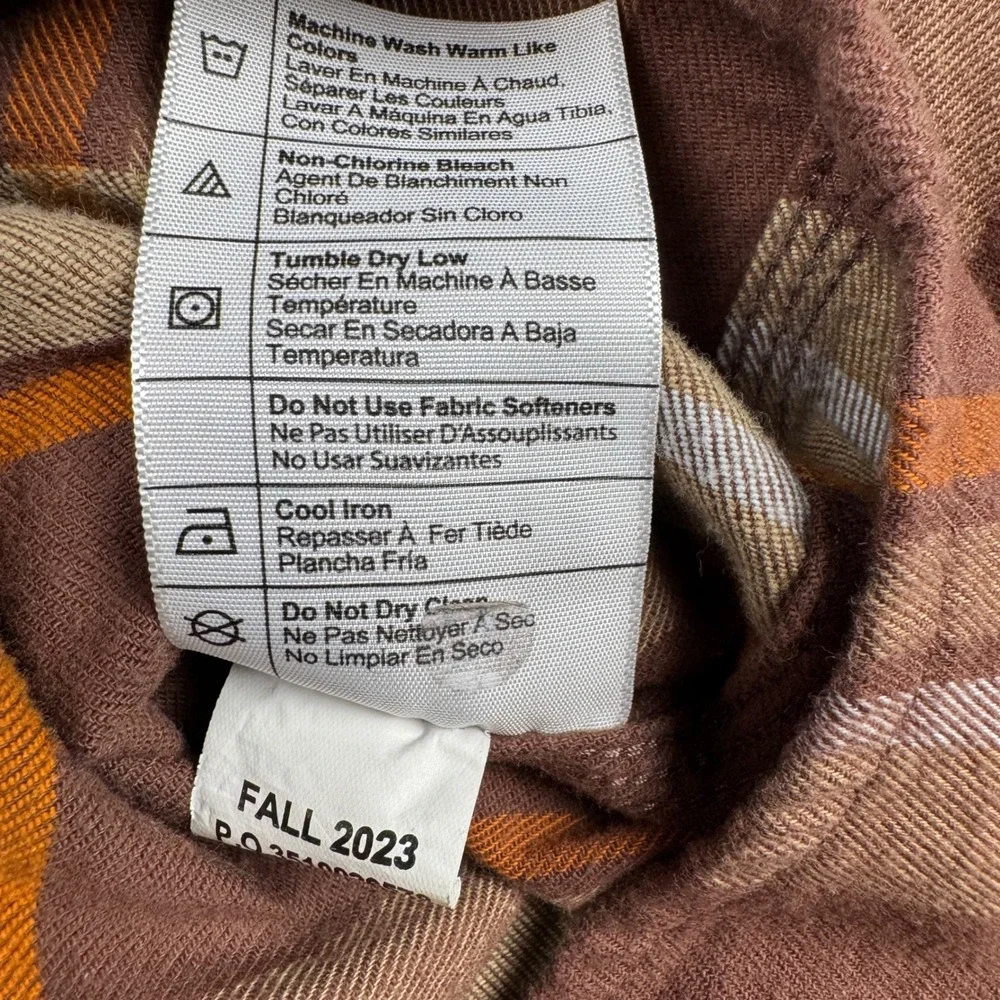 Carhartt Rugged Flex Plaid Flannel Shirt Mens 2XL Brown Orange TW5945-M Relaxed - Picture 5 of 9